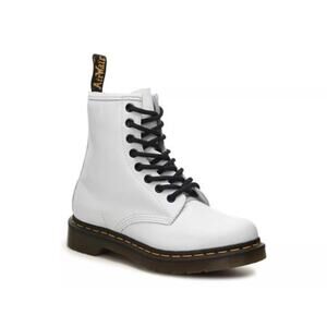 Dr. Martens White + Black 1460 Leather Lace Up Boots Size 9